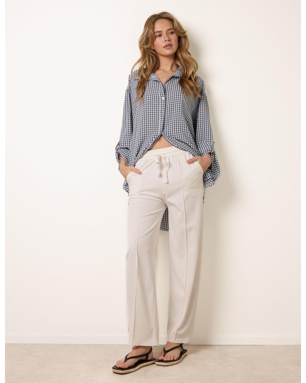 Blue Vanilla Natural Seam Detail Trousers