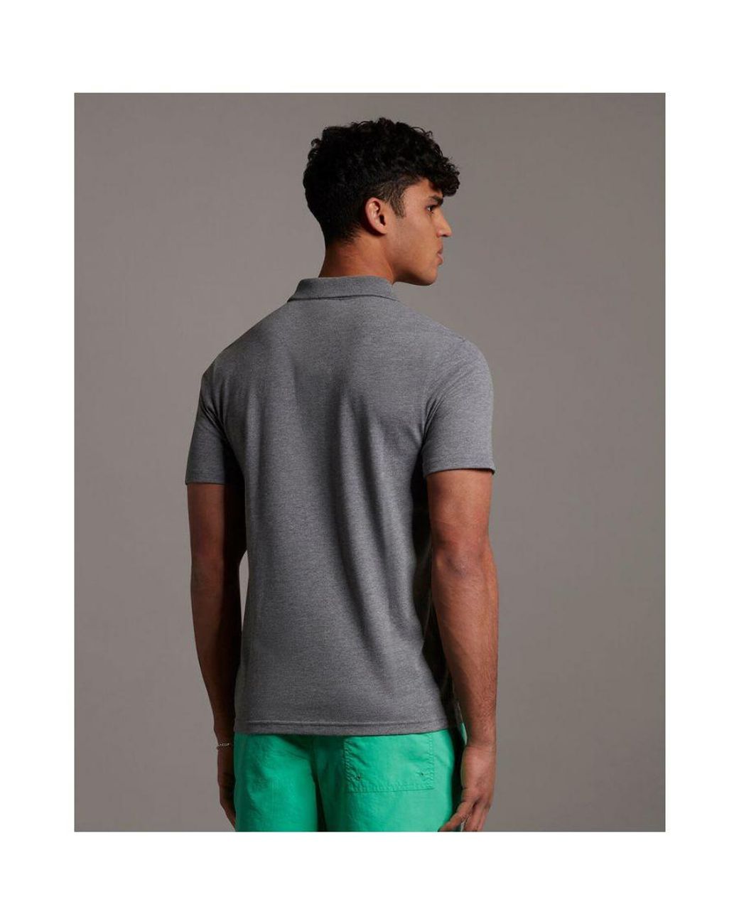 Lyle & Scott Gray Sports Short Sleeve Polo Shirt for men