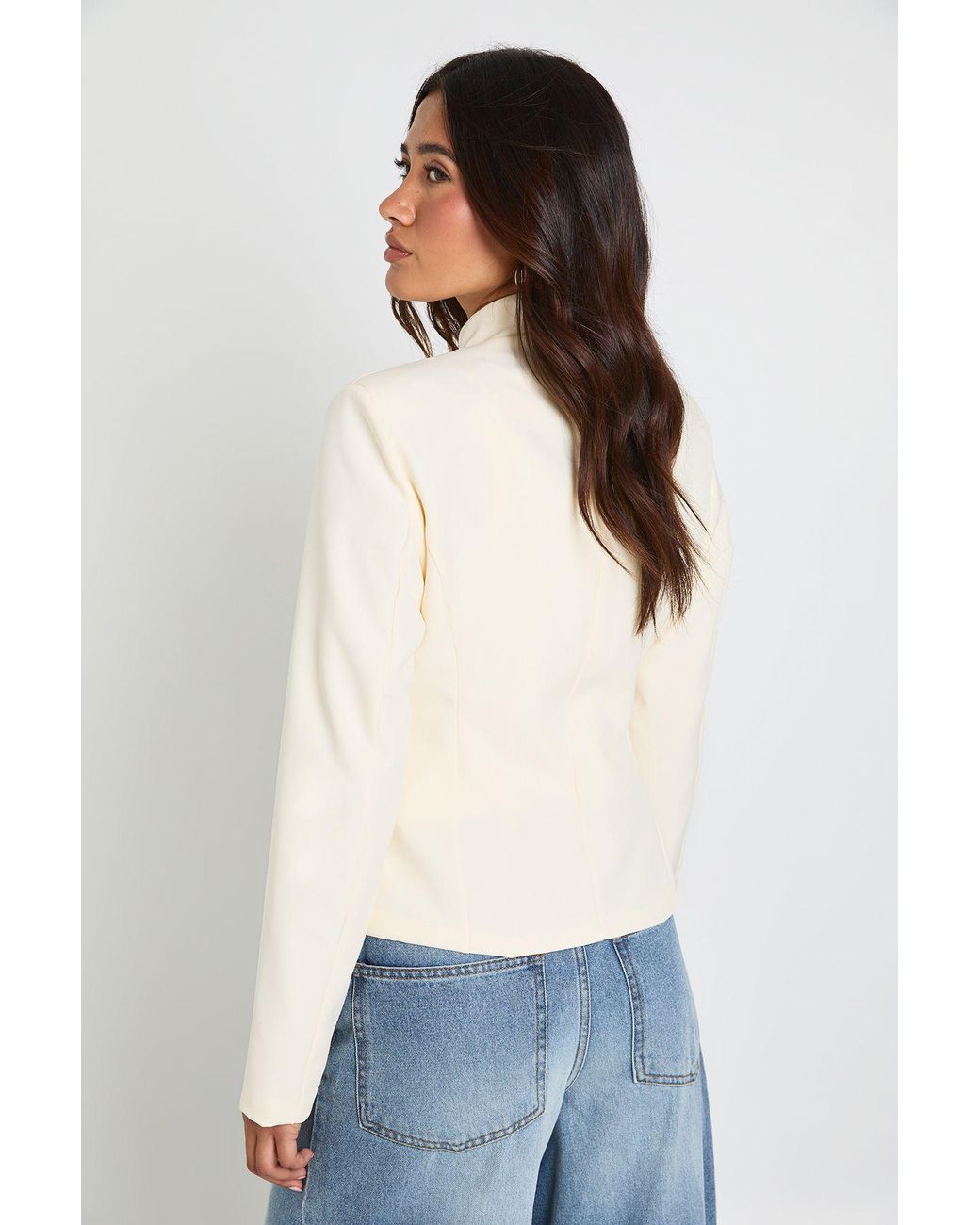 Boohoo White Trim Detail Fitted Blazer