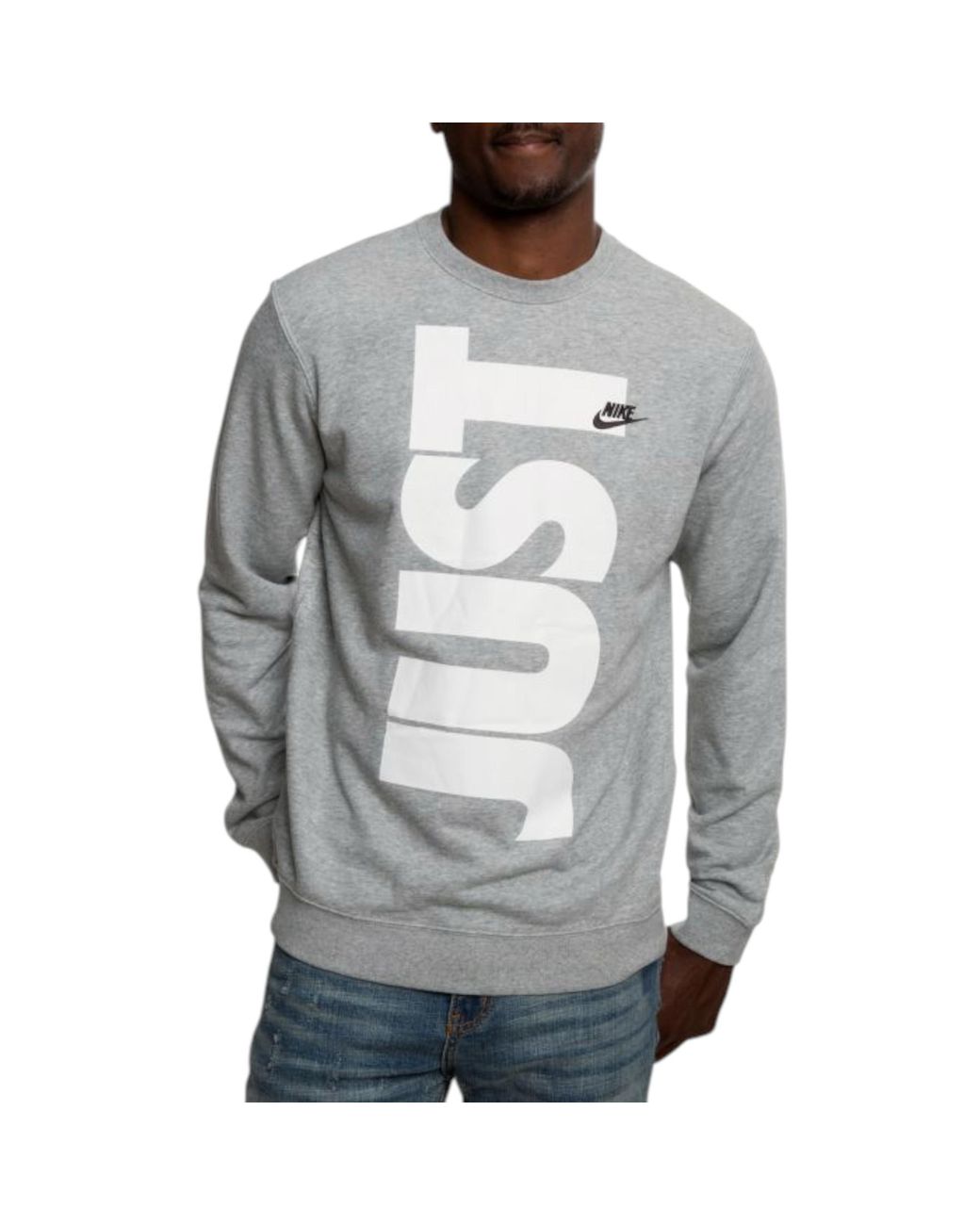 Nike Gray Sweatshirts Sportswear Just Do It Long Sleeve Regular Fit New Jumper for men