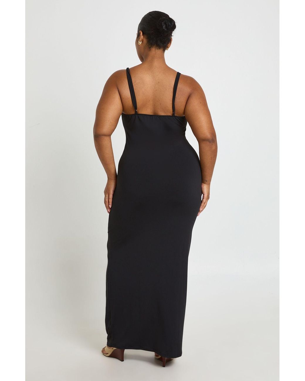 Boohoo Blue Plus Basic Sqaure Neck Maxi Dress