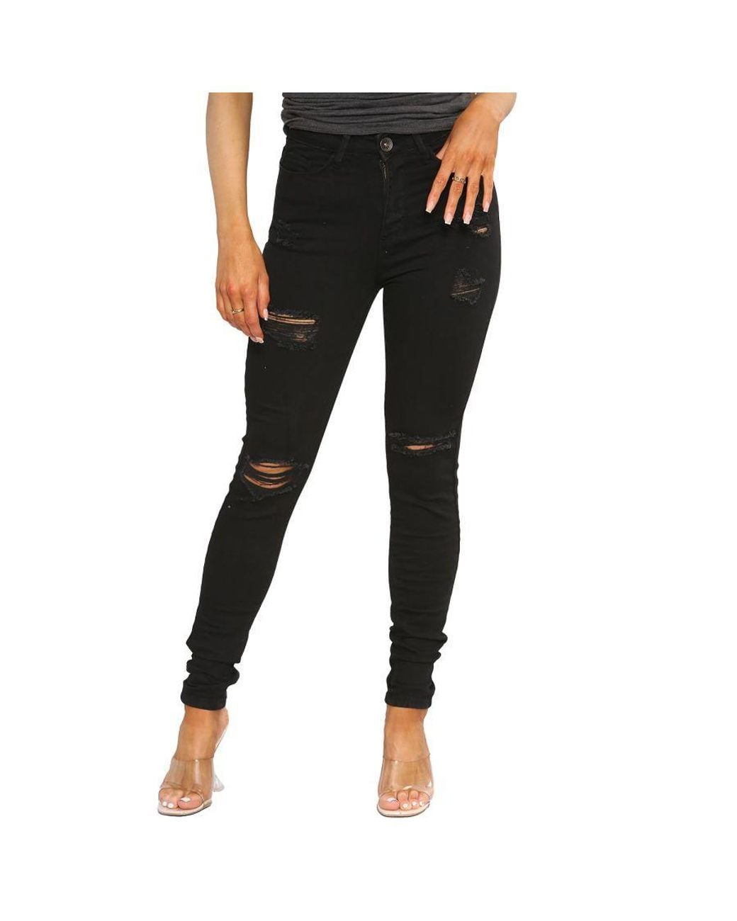 Enzo Black Skinny Stretch Denim Jeans