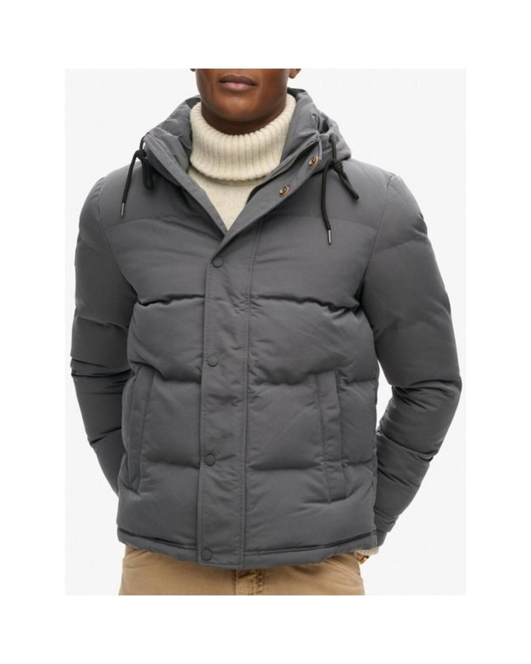 Superdry Gray Padded Hooded Jacket for men