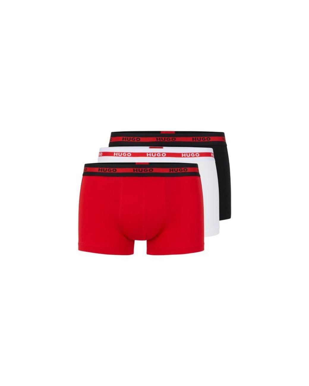 HUGO 3 Pack Cotton Planet Trunk in Red for Men | Lyst UK
