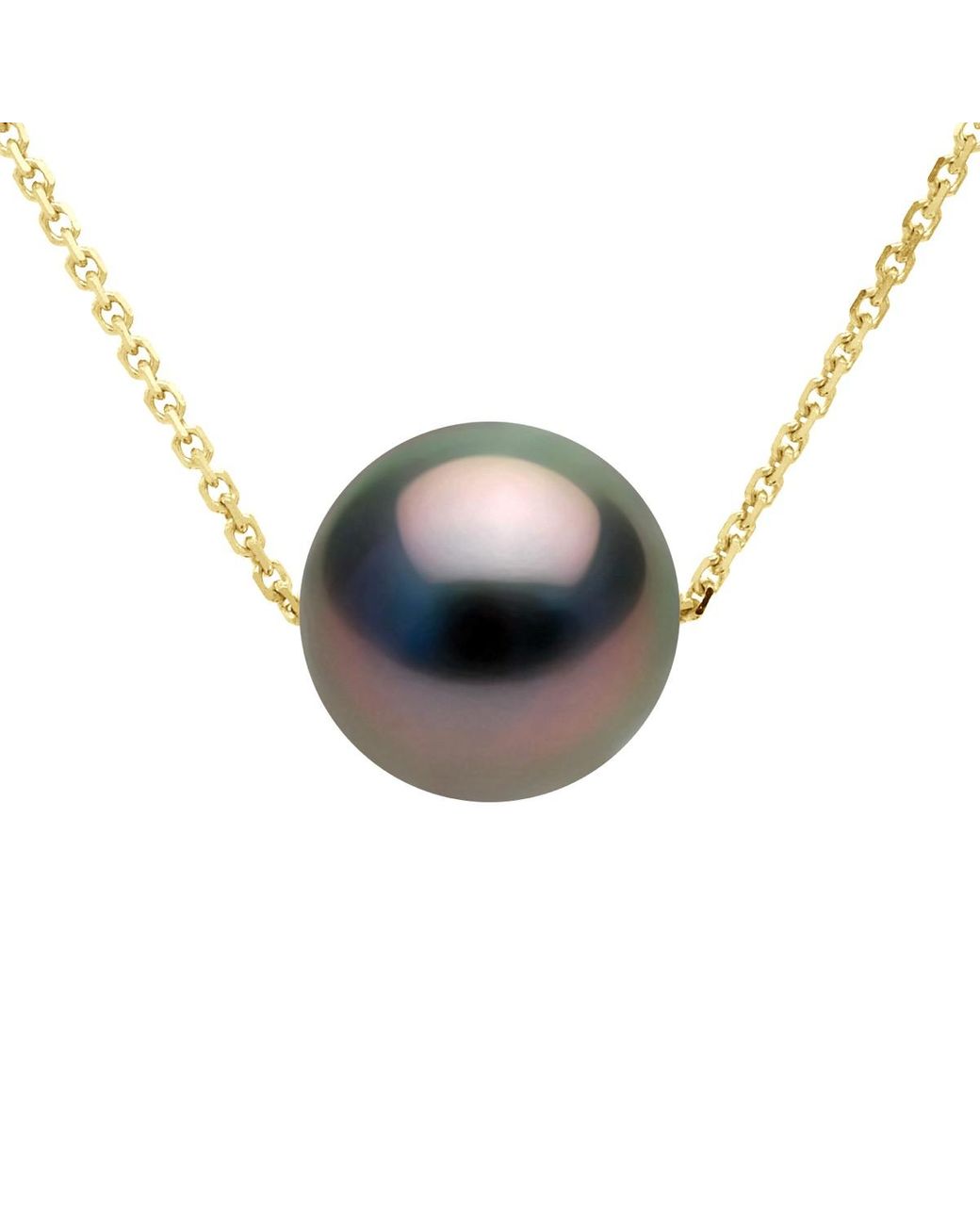 Ateliers Saint Germain Blue Necklace Real Cultured Tahiti Pearl Passing Through Round 8-9 Mm