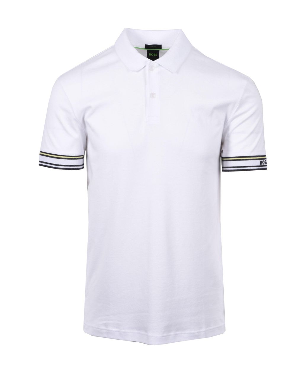 Boss White Polo Zone Shirt Cotton for men