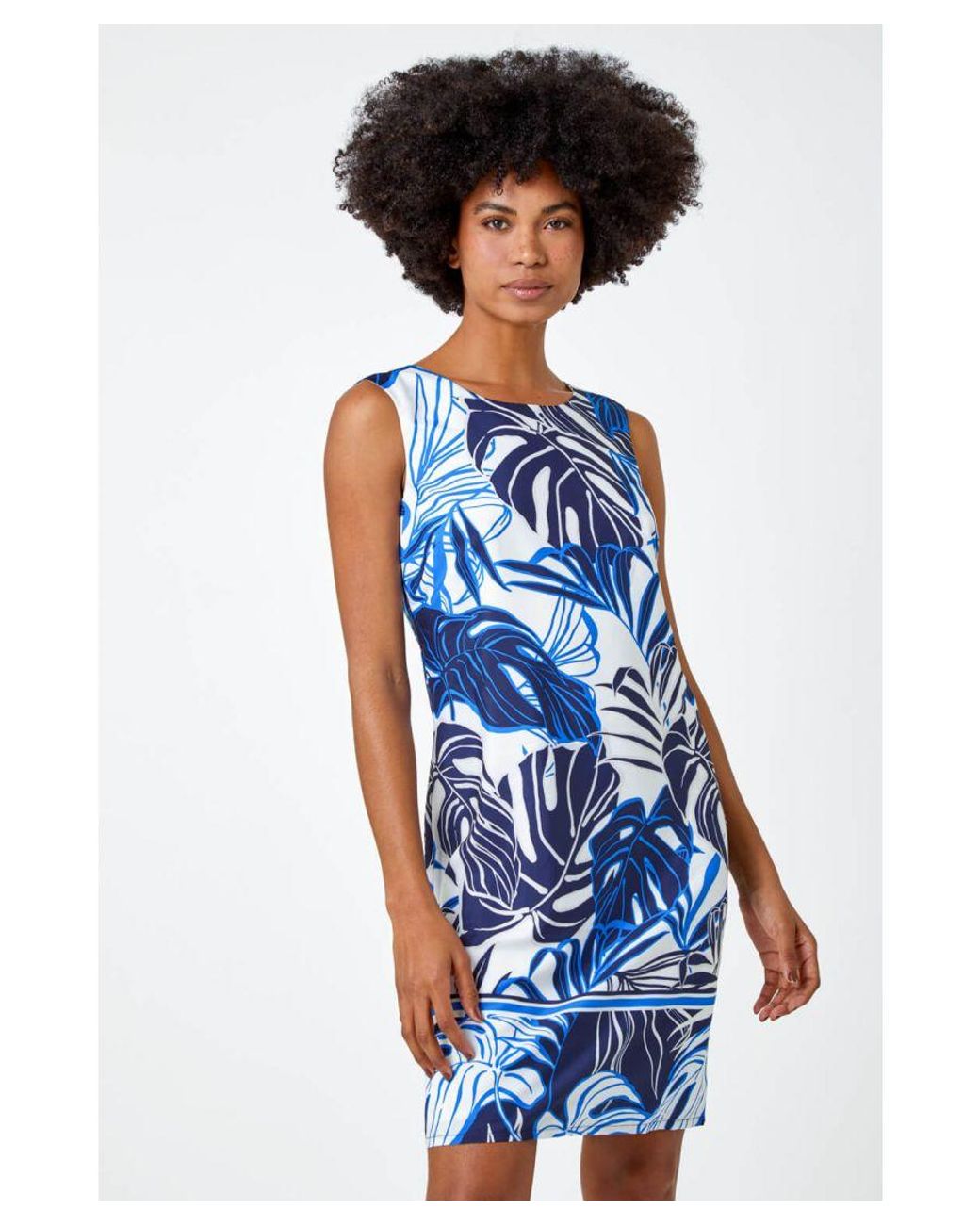 Border print shift dress 2025