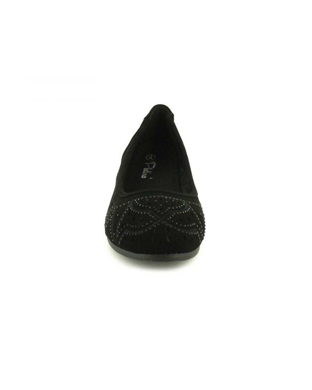 Platino Black Shoes Wedges Tasha Slip On