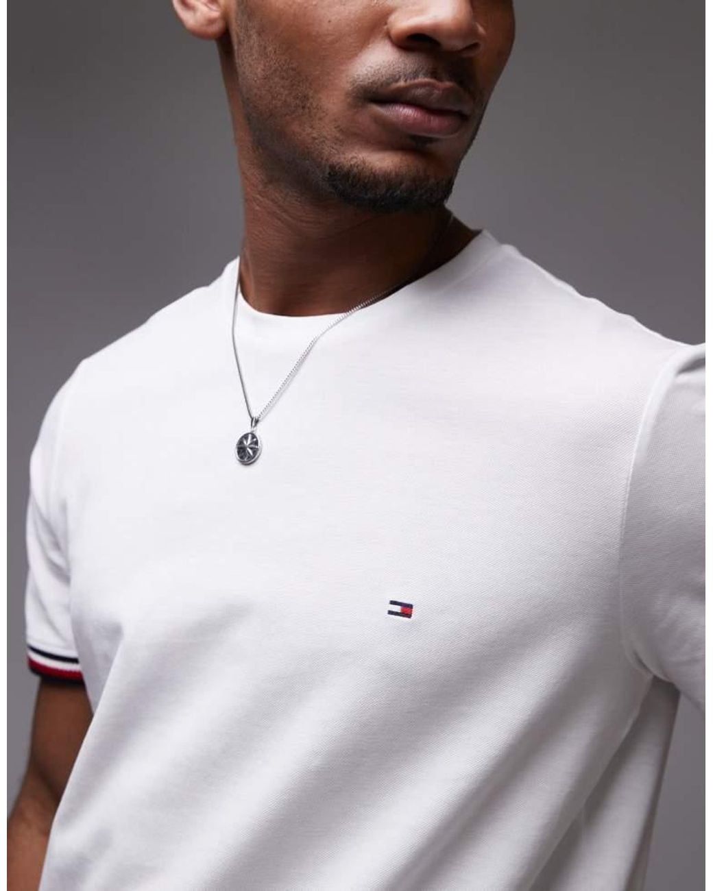 Tommy Hilfiger Gray Tipped T-Shirt for men