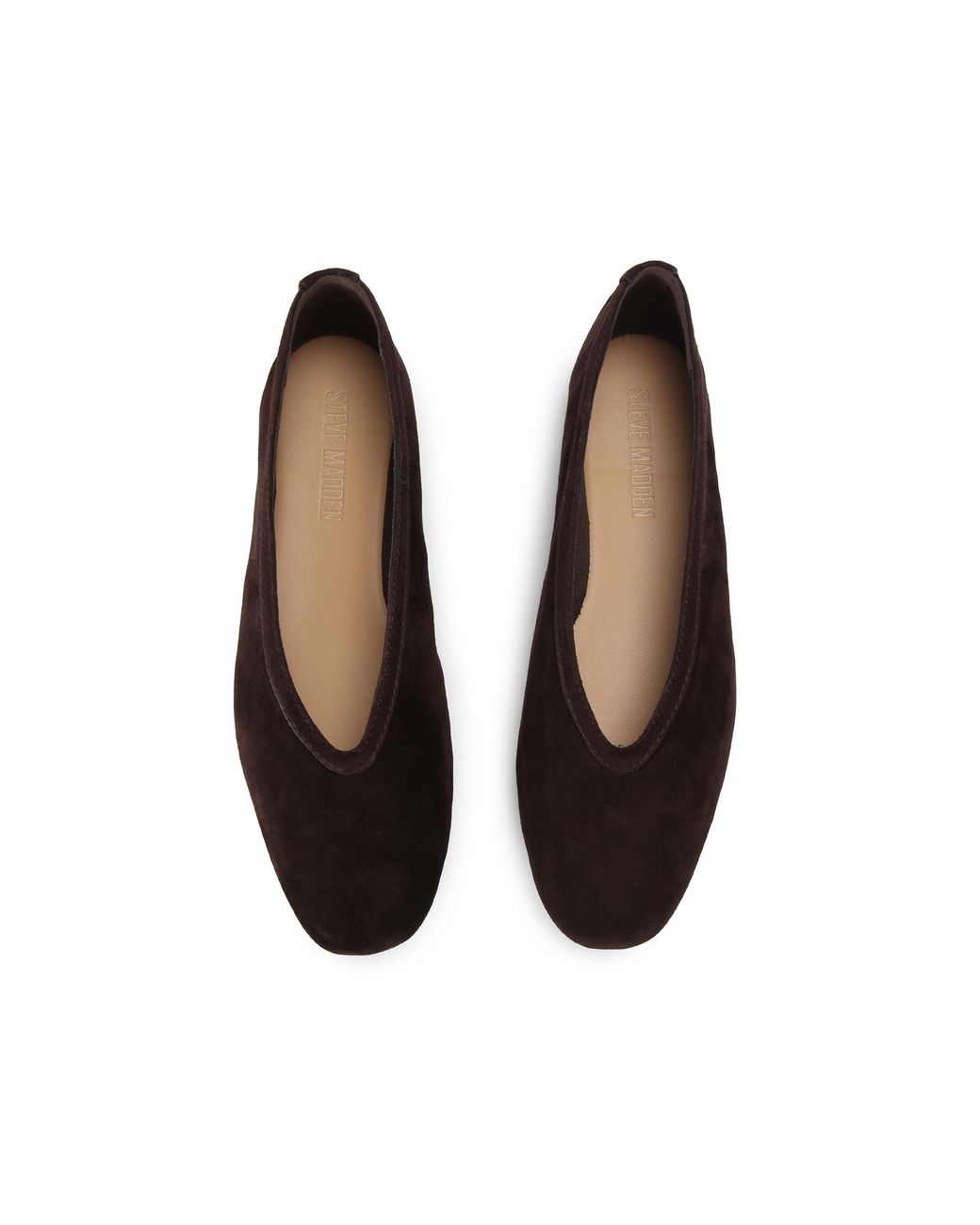 Steve Madden Black Leather Leni Dark Ballet Flats