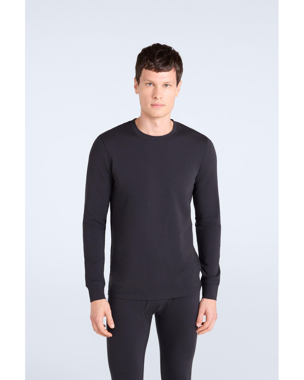 Mountain Warehouse Blue 'Blaze' Thermal Top Warm Cosy Long Sleeve Base Layer Tee Cotton for men