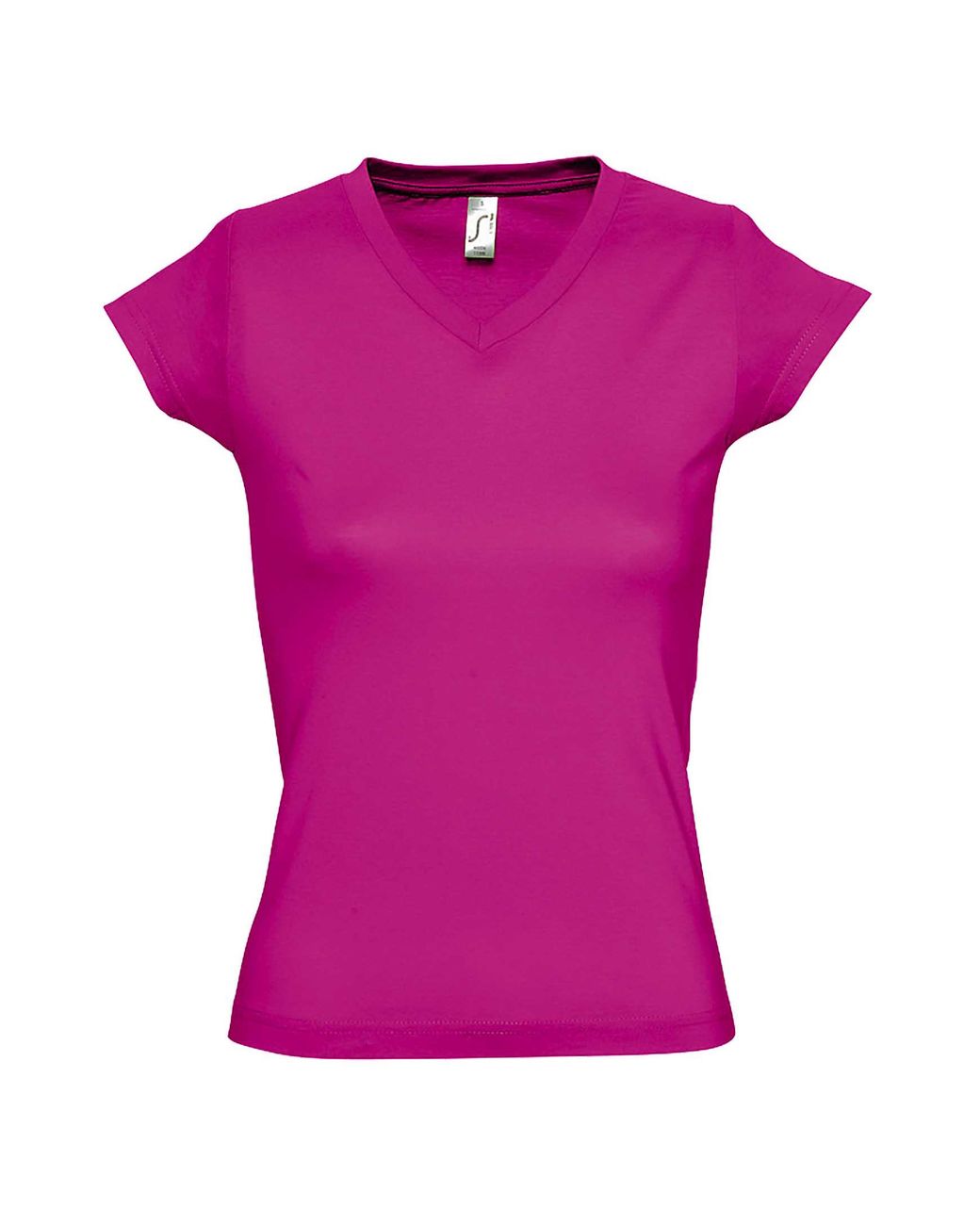 Sol's Purple Ladies Moon V Neck Short Sleeve T-Shirt Cotton