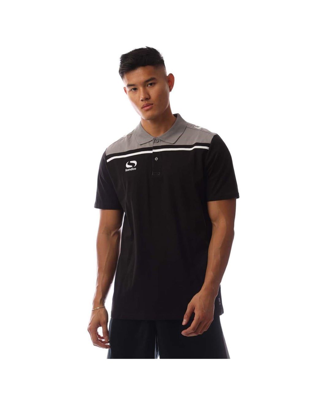 Sondico Black Precision Collared Short Sleeve Polo Shirt for men