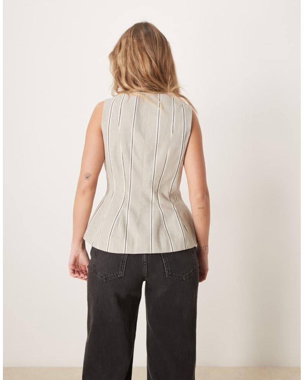 ASOS Natural Peplum Waistcoat