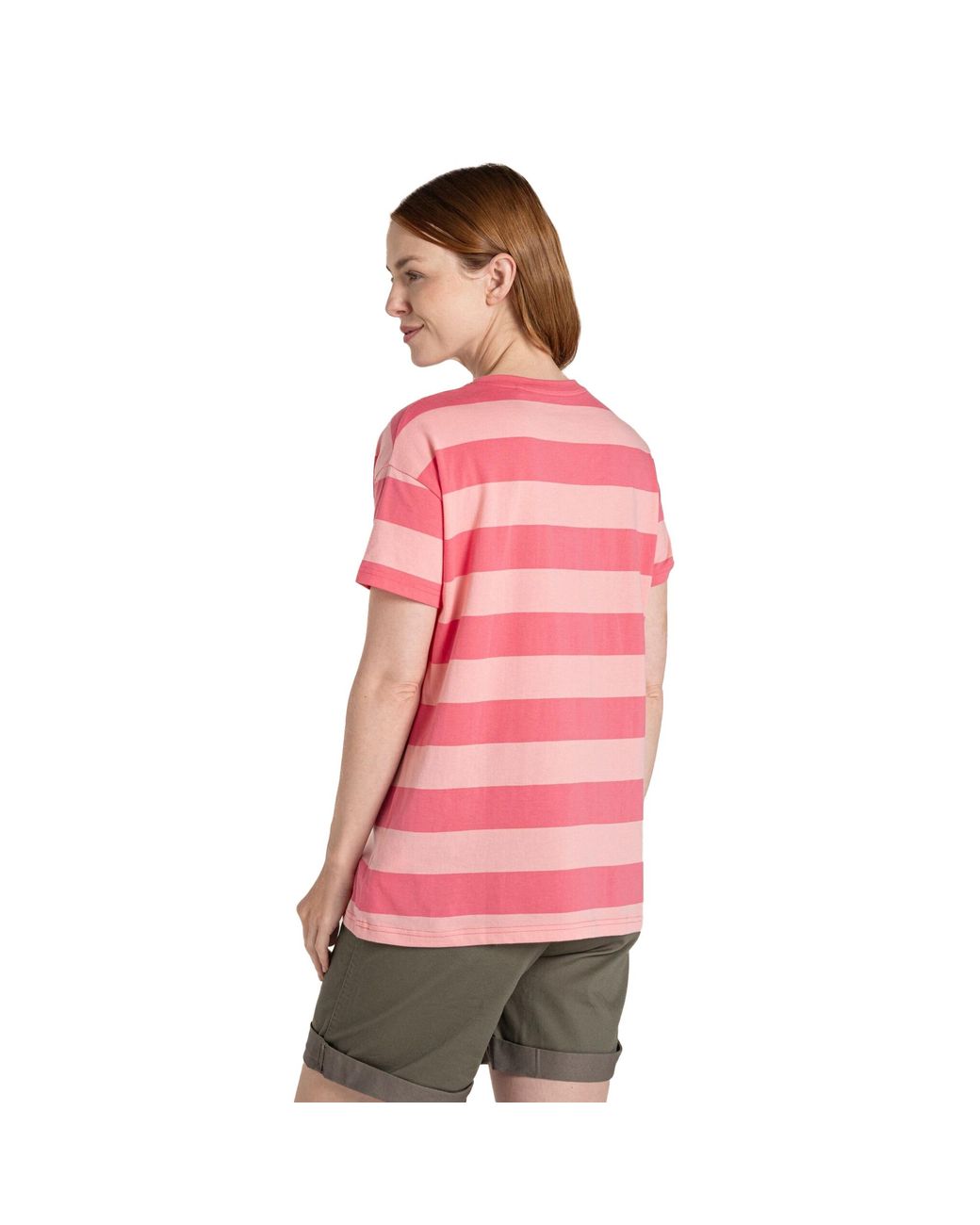 Craghoppers Pink Ladies Yago Contrast Striped T-Shirt Reef)