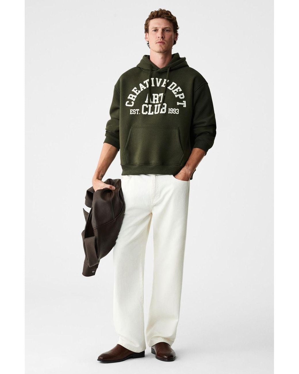 Grimelange Black Printed Hooded Pocket Sweatshirt for men