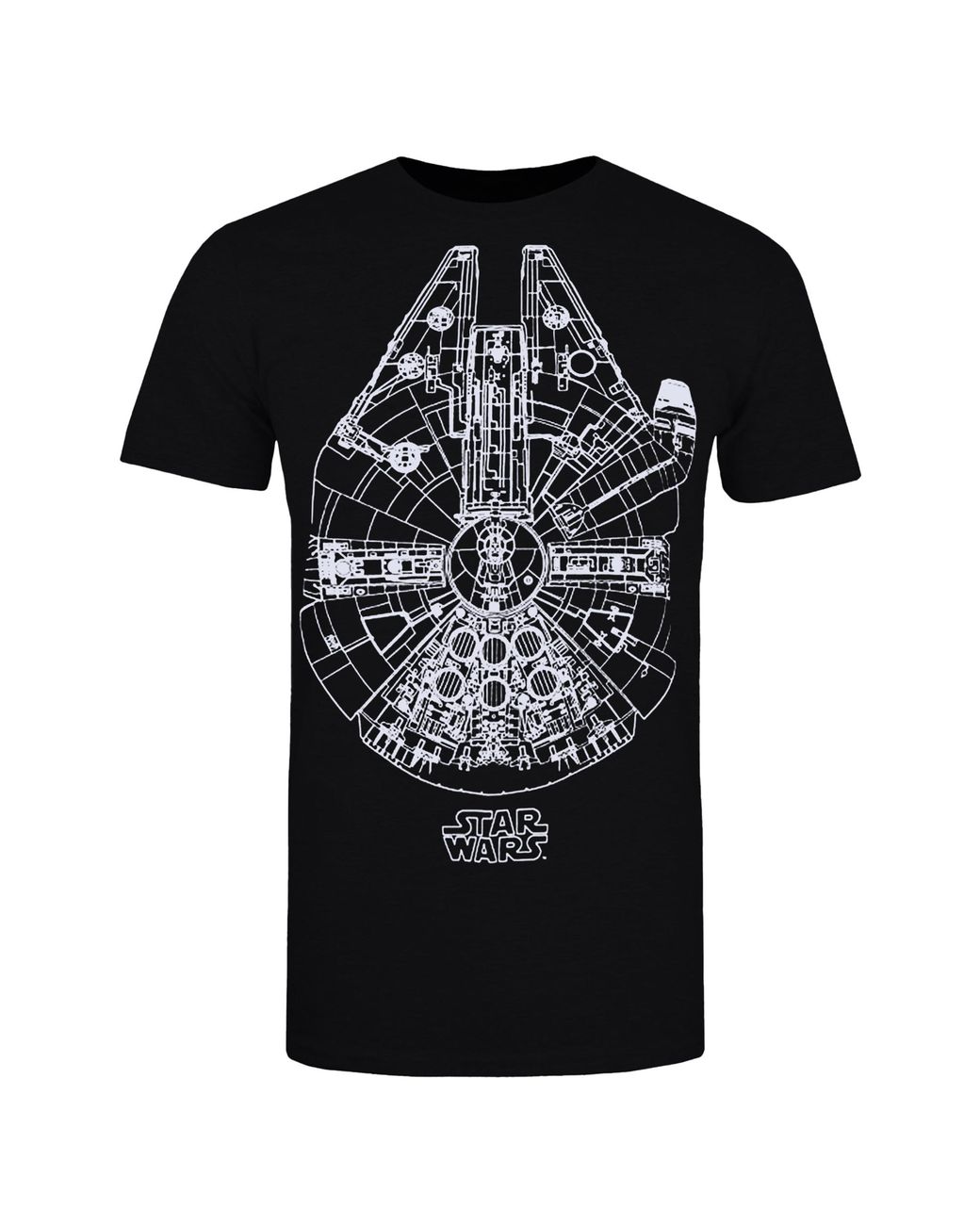 Star Wars Black Millennium Falcon T-Shirt Cotton for men