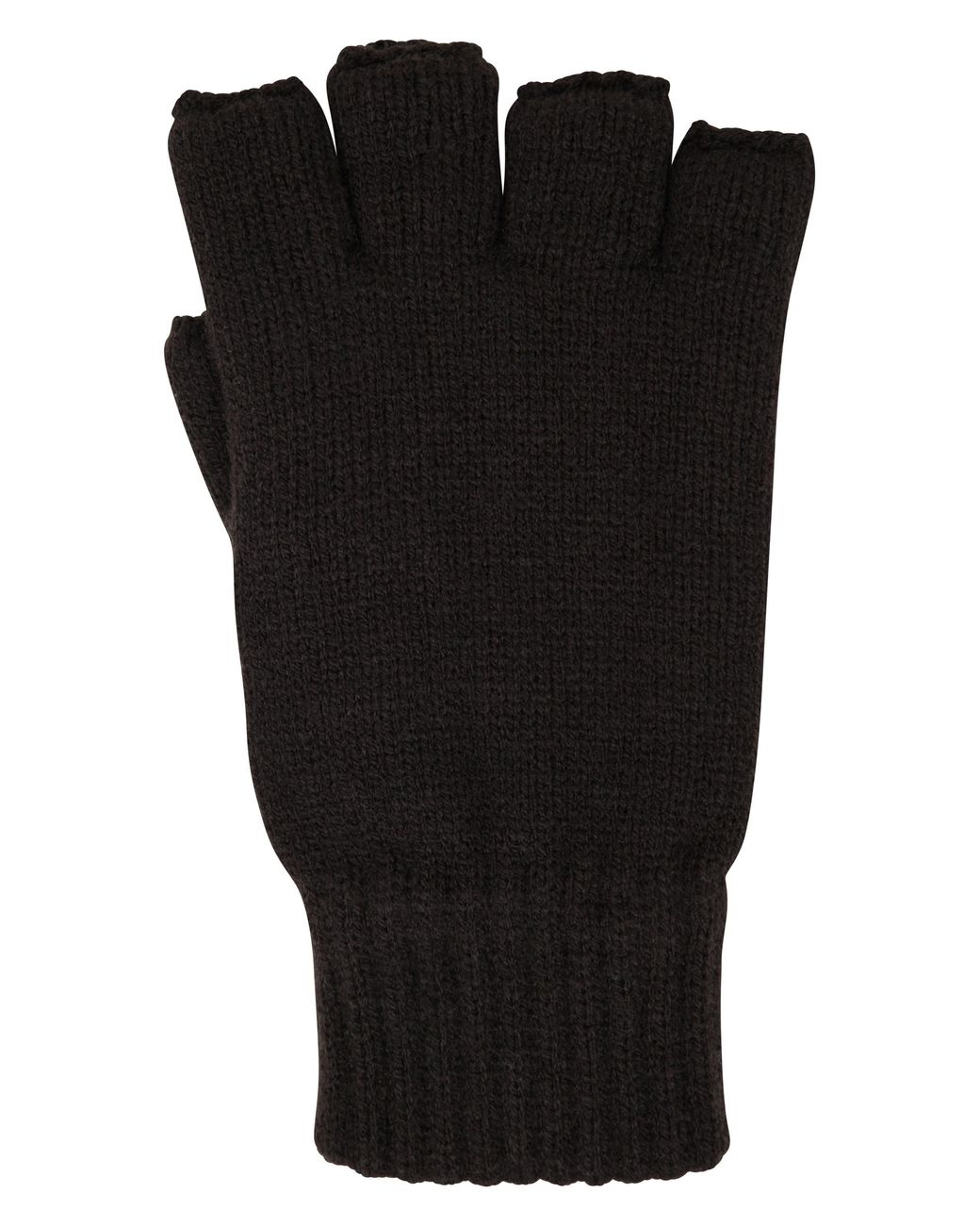 Mountain Warehouse Black Fingerless Knitted Ski Gloves Lightweight Warm Comfortable Winter Mittens for men