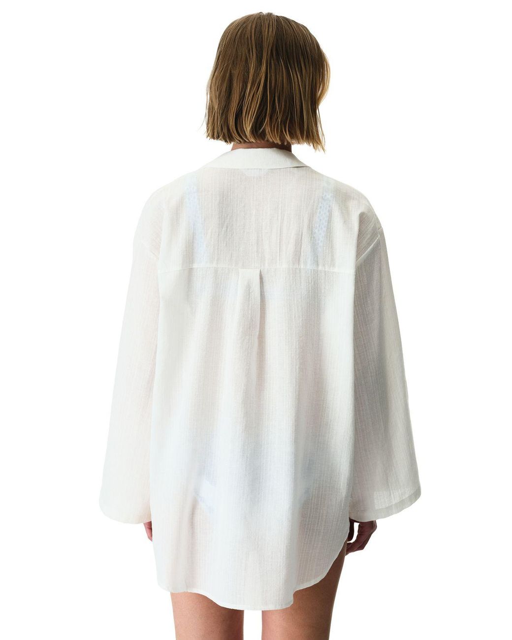 Penti White Cotton Woven Tie-Front Shirt