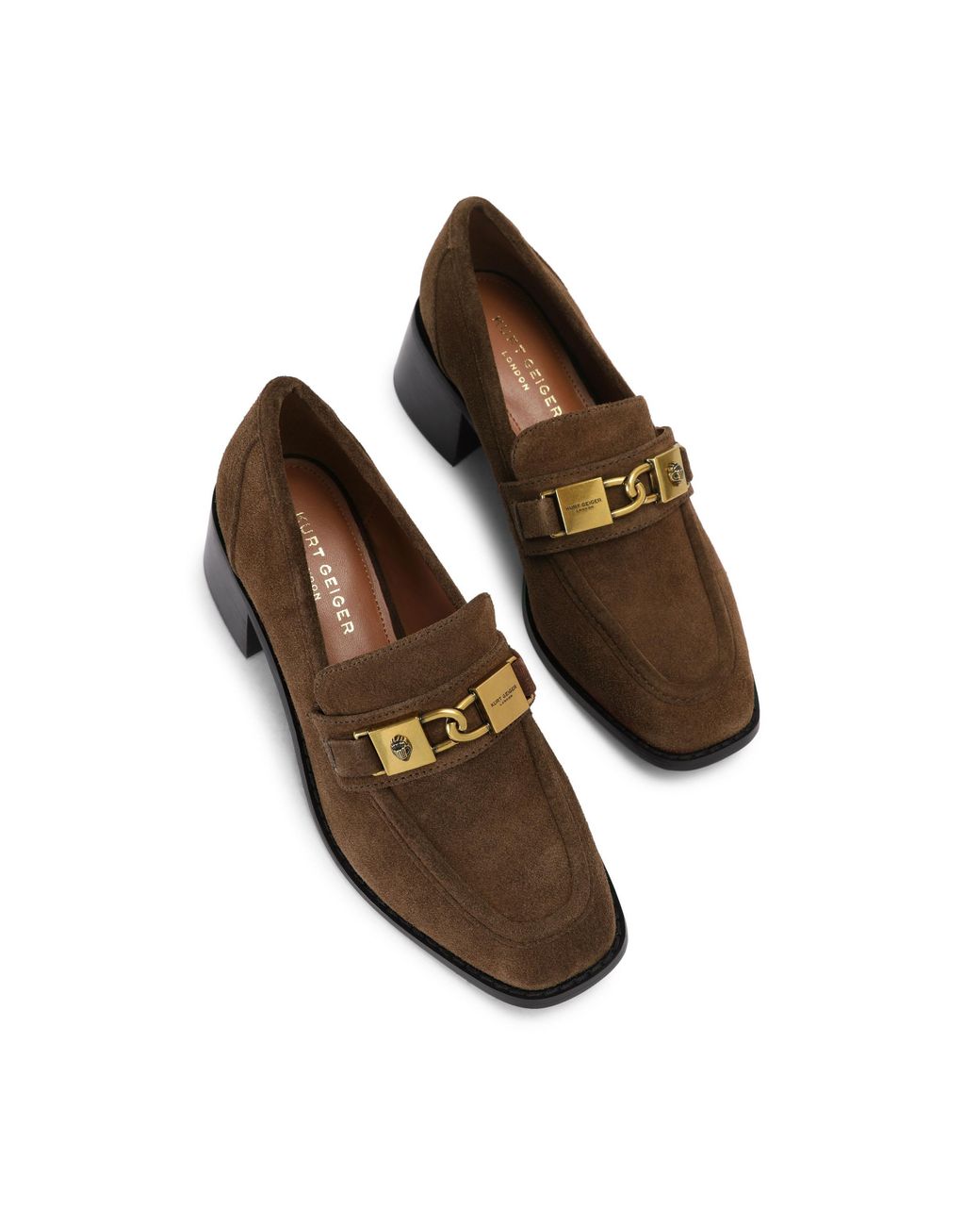 Kurt Geiger Brown Suede Kingsley Heel Loafer Loafers