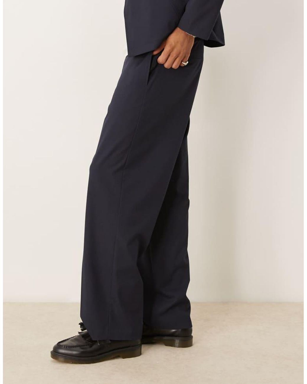 ASOS Natural Smart Co-Ord Wide Leg Trouser for men