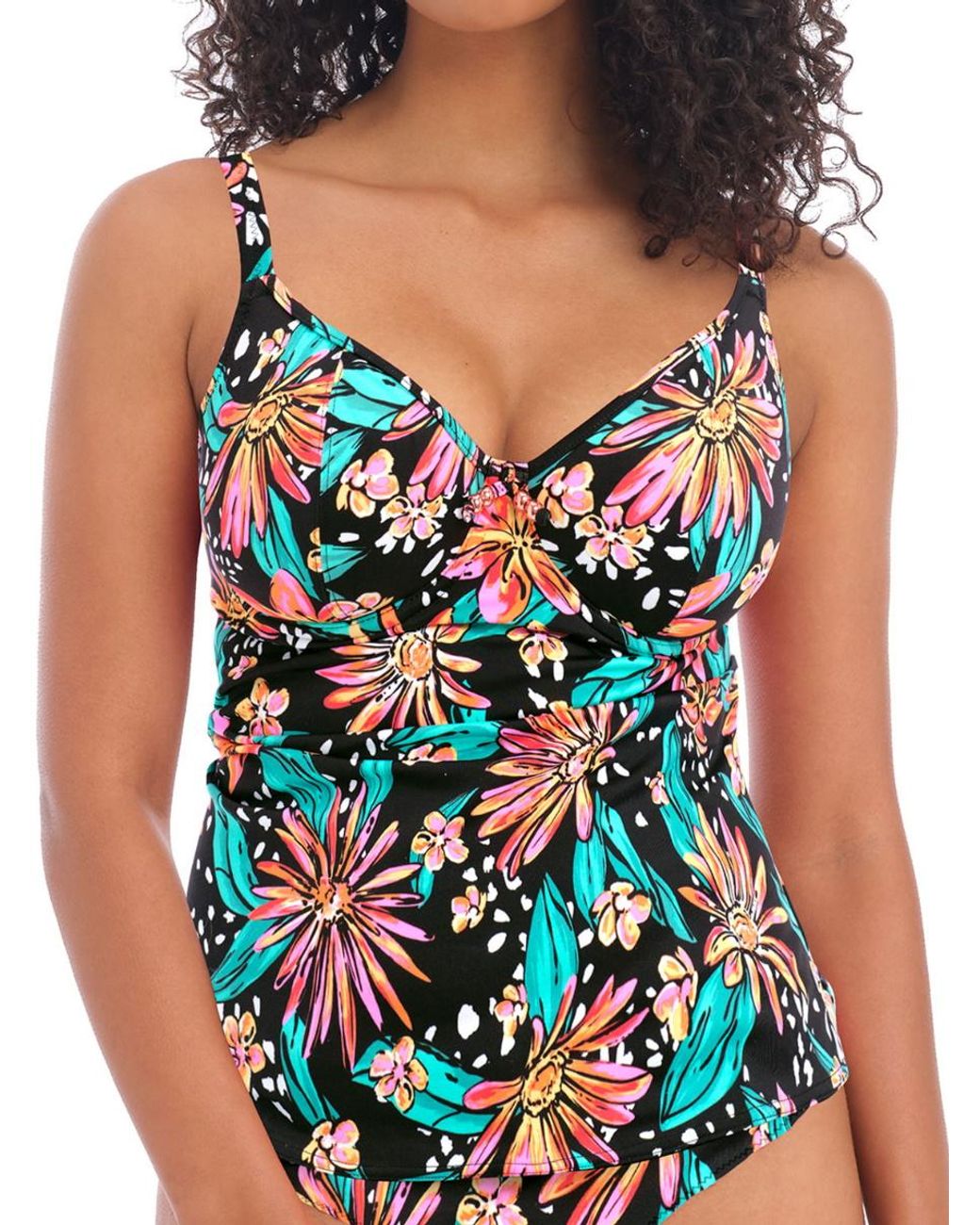 Freya Blue Wild Daisy Plunge Tankini Top