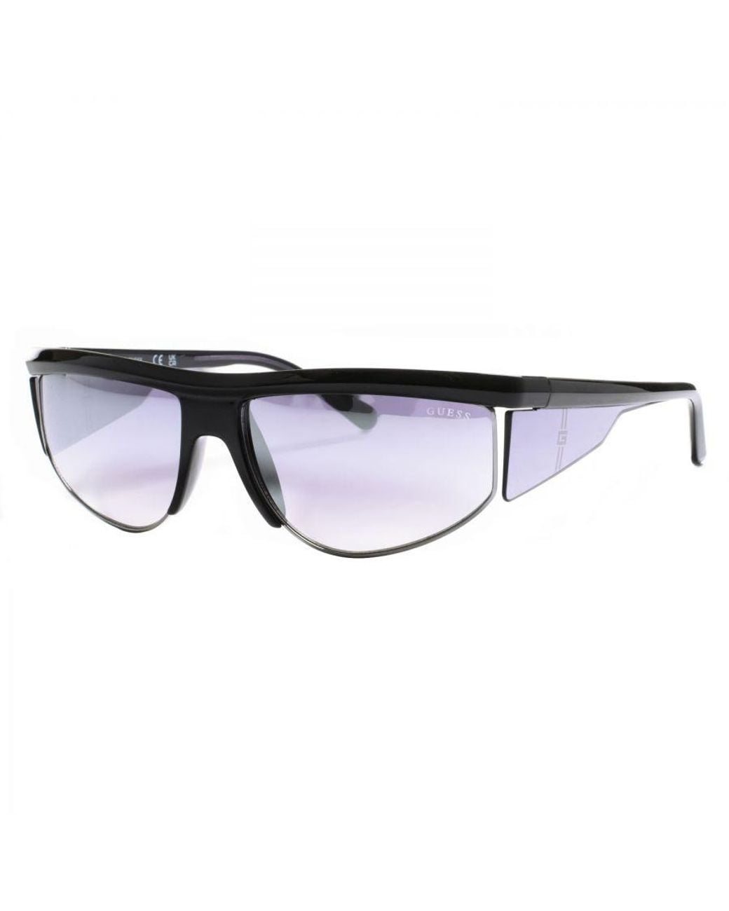 Guess Brown Acetate And Metal Sunglasses With Rectangular Shape Gu00072