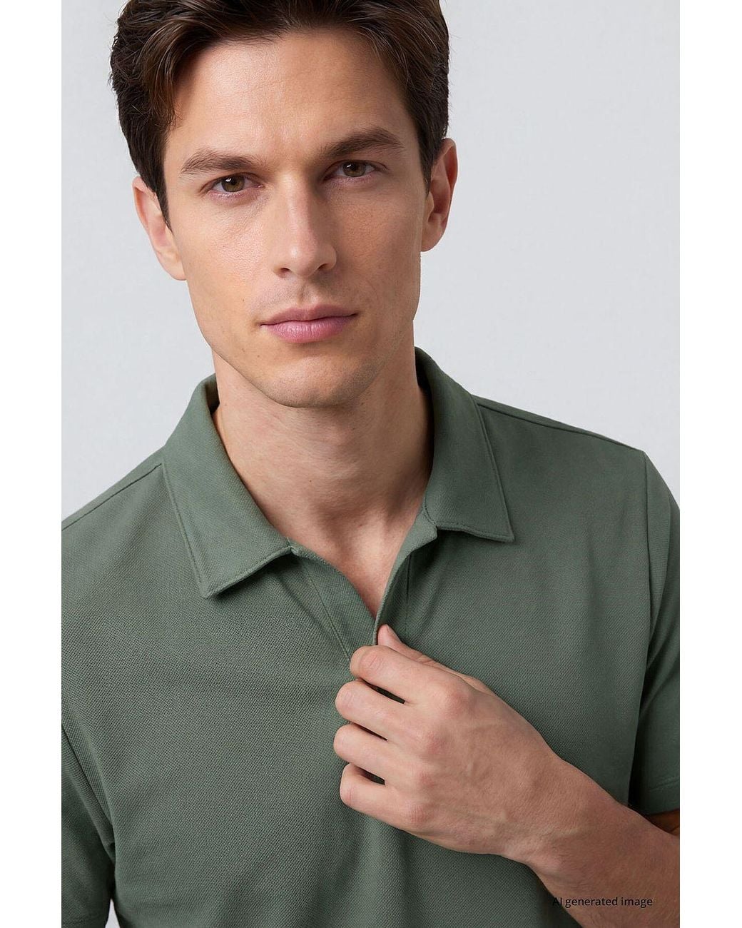TOMMY LIFE Green Viscose Blend T-Shirt for men
