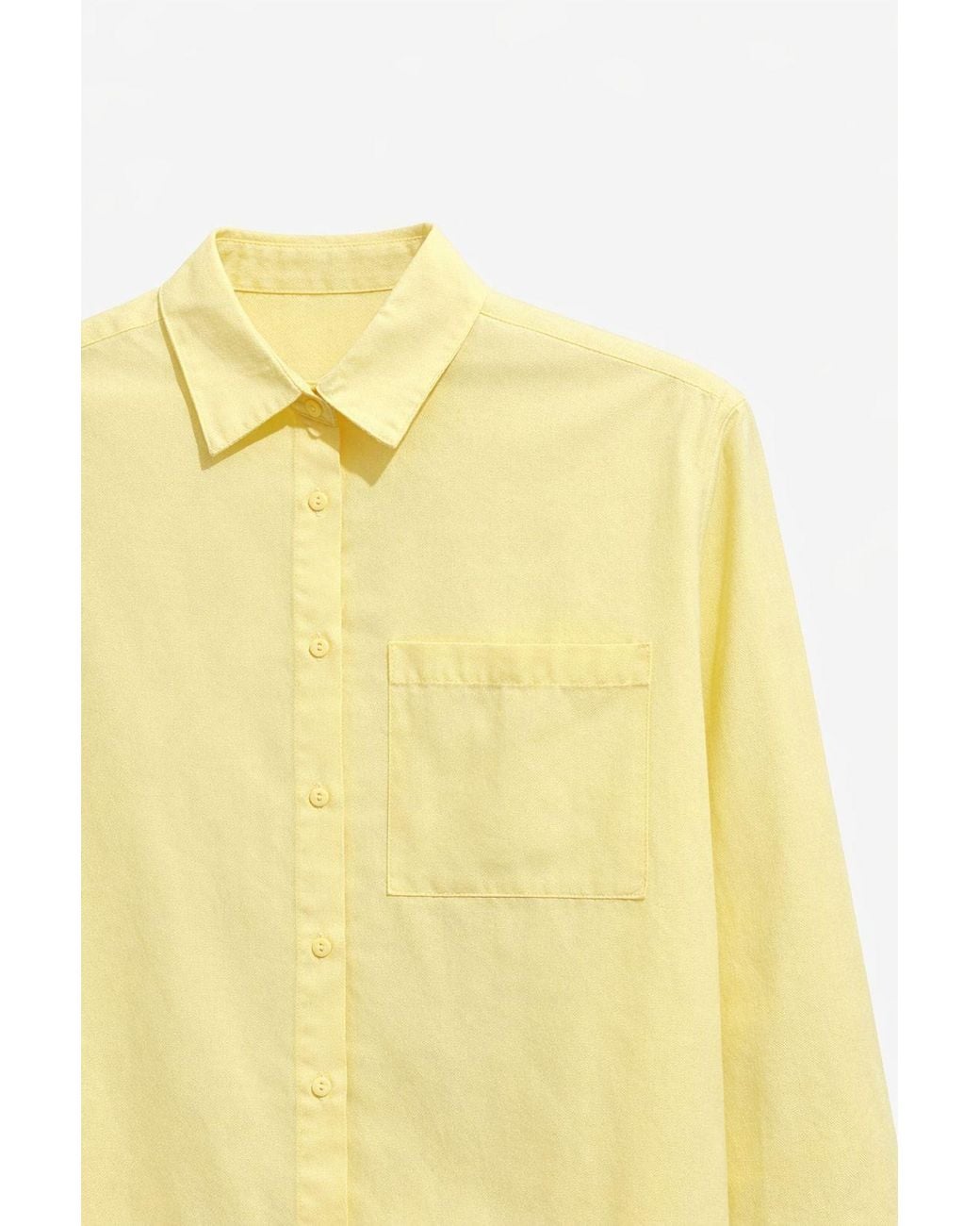 MixRay Yellow Long Sleeve Button-Up Shirt With Pocket