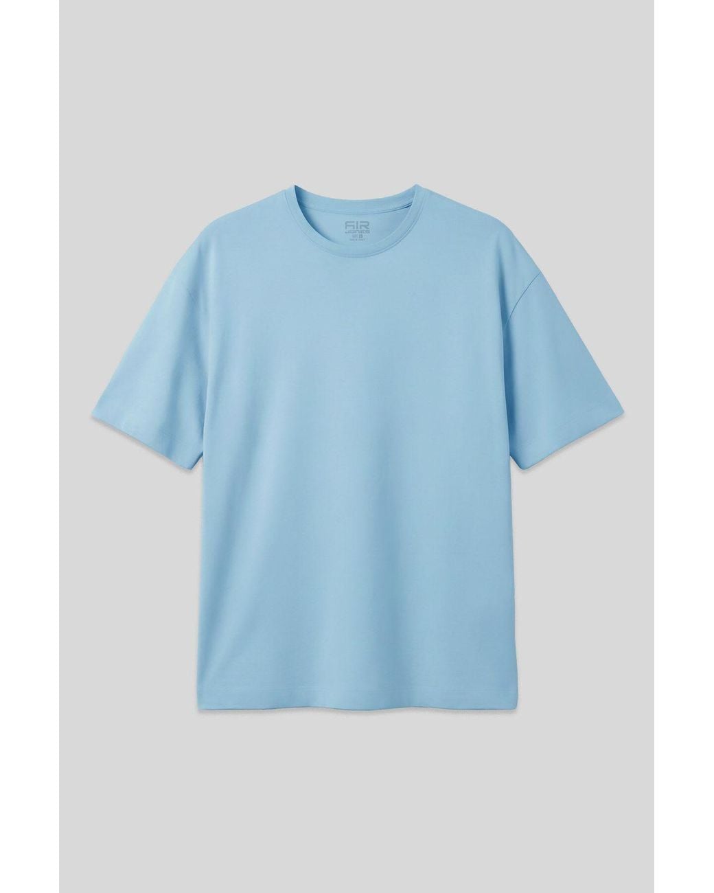 TOMMY LIFE Blue Oversized Cotton Blend Crew Neck T-Shirt for men