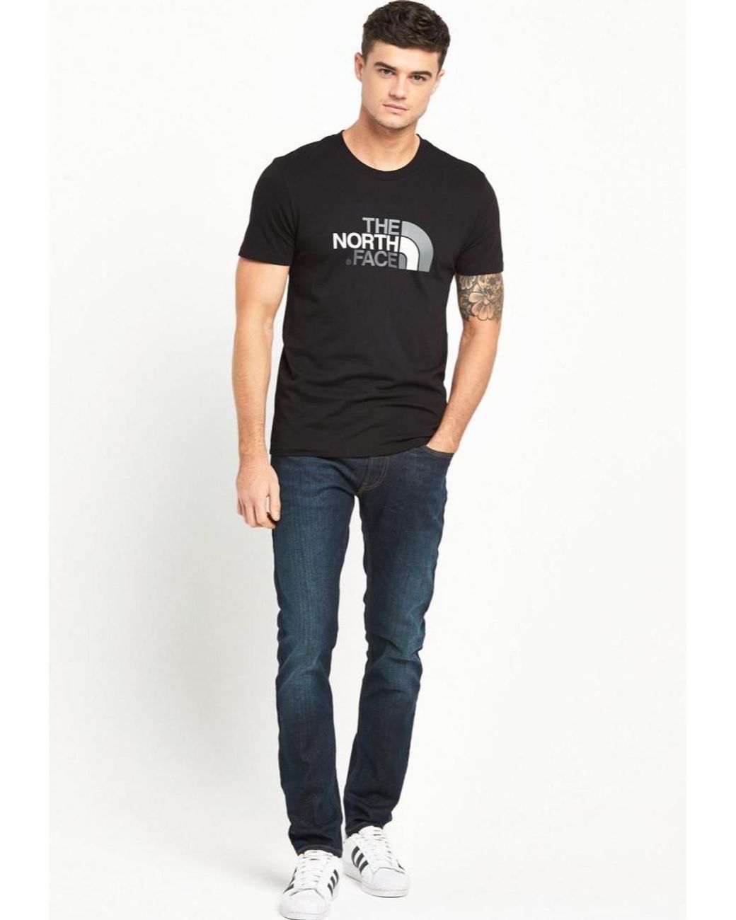 The North Face Black T Shirt Ss Easy Tee Cotton for men