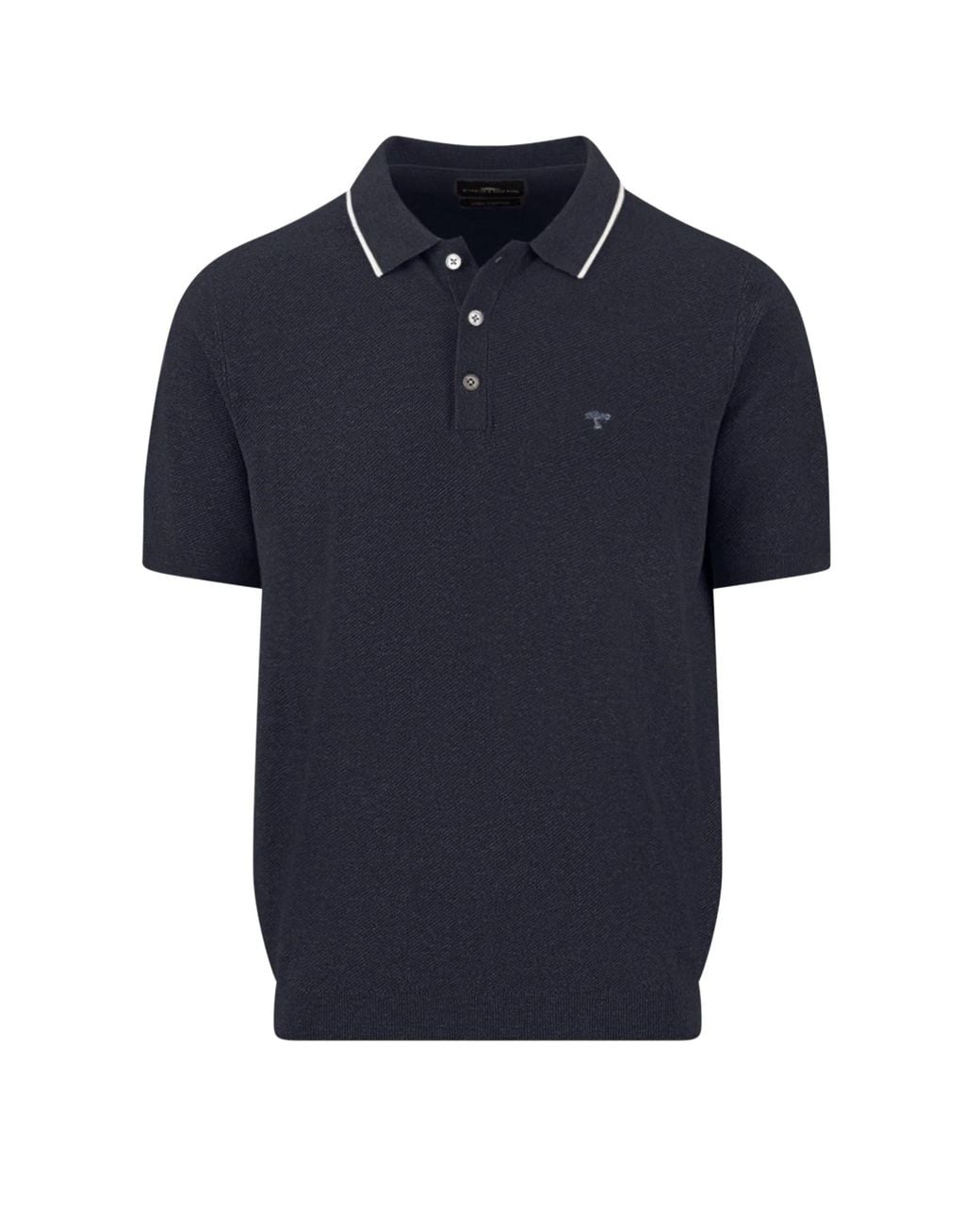 Fynch-Hatton Blue Knitted Polo Shirt Cotton for men