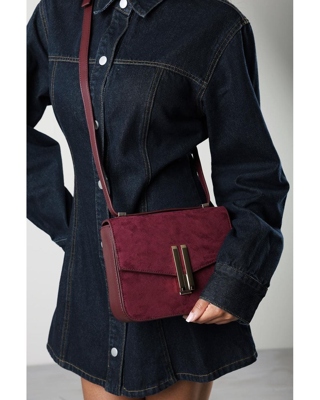 Where's That From Blue Gelora Cross Body Bag With Clasp Detail