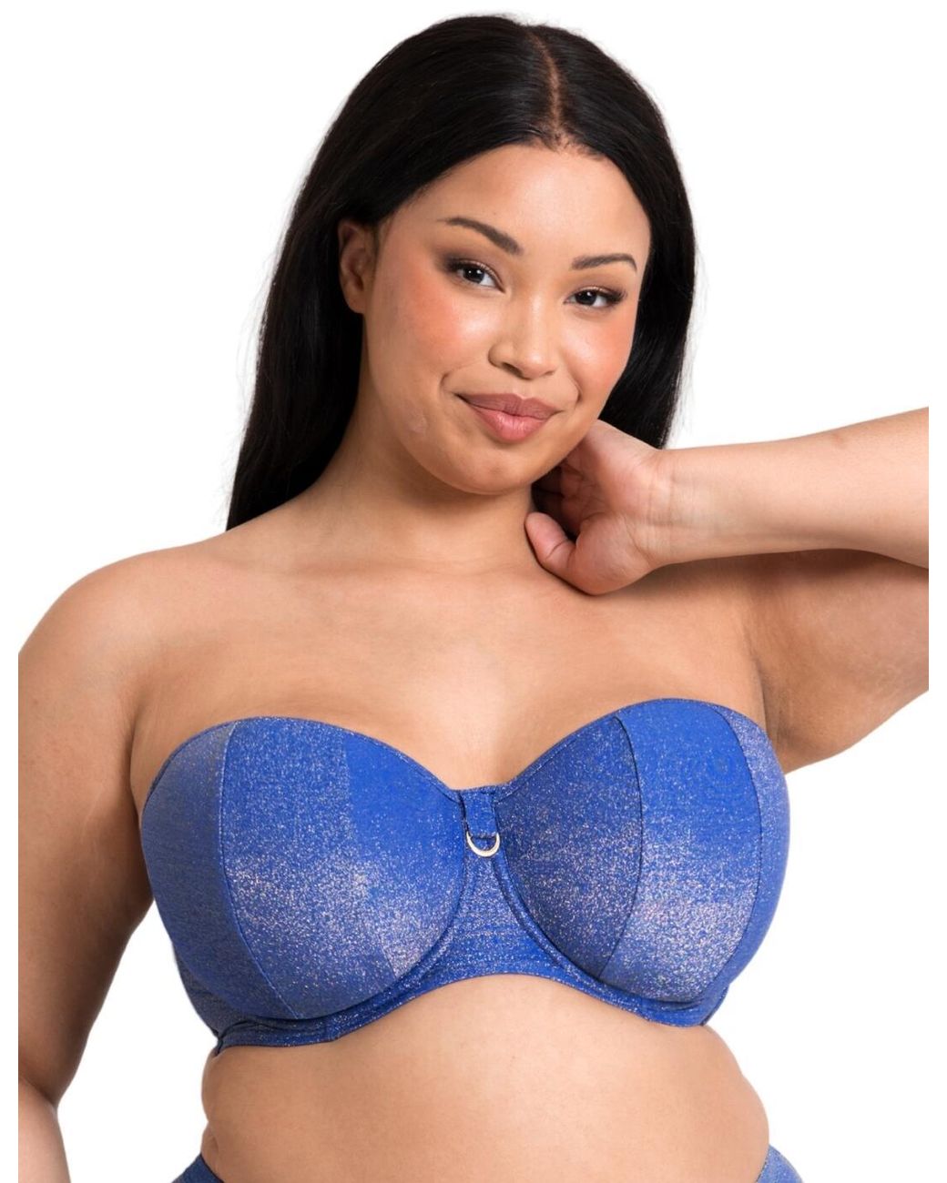 Curvy Kate Blue Cs037307 Sapphire Seas Multiway Bandeau Bikini Top
