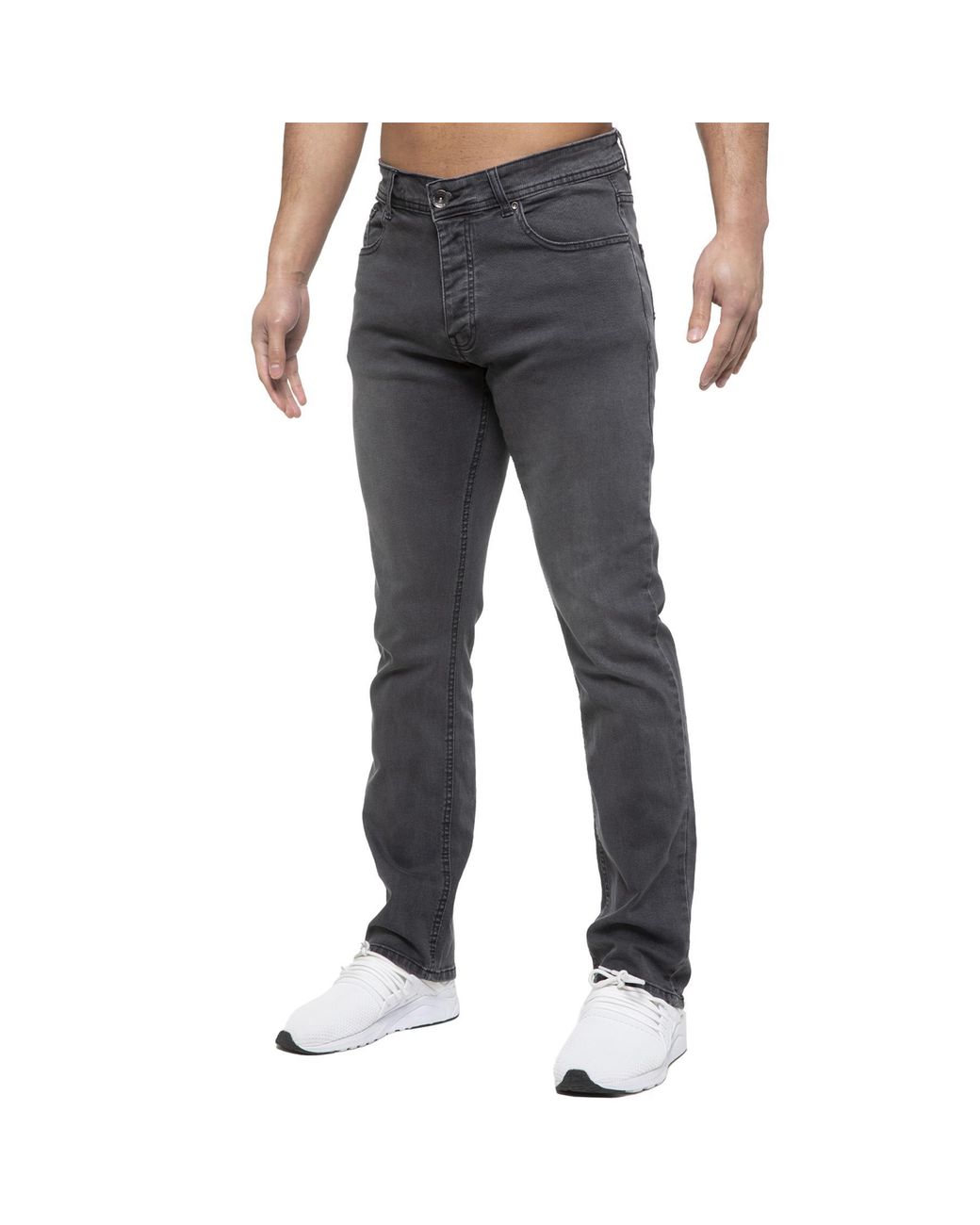 Enzo Blue Straight Fit Stretch Denim Jeans for men