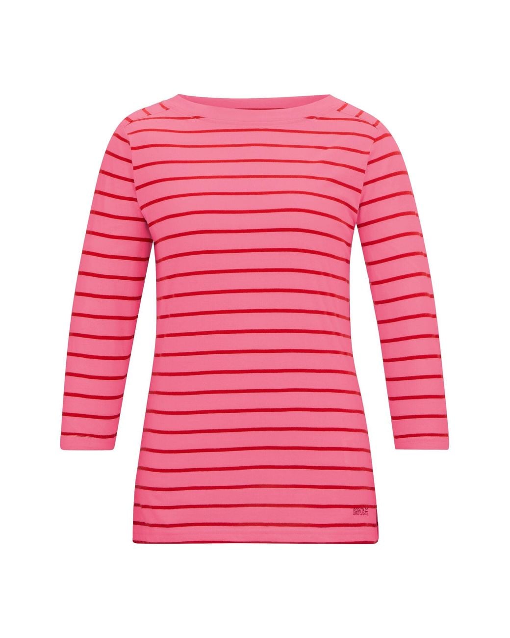 Regatta Pink Ladies Baylette Ii Striped T-Shirt Lemonade/High Risk)