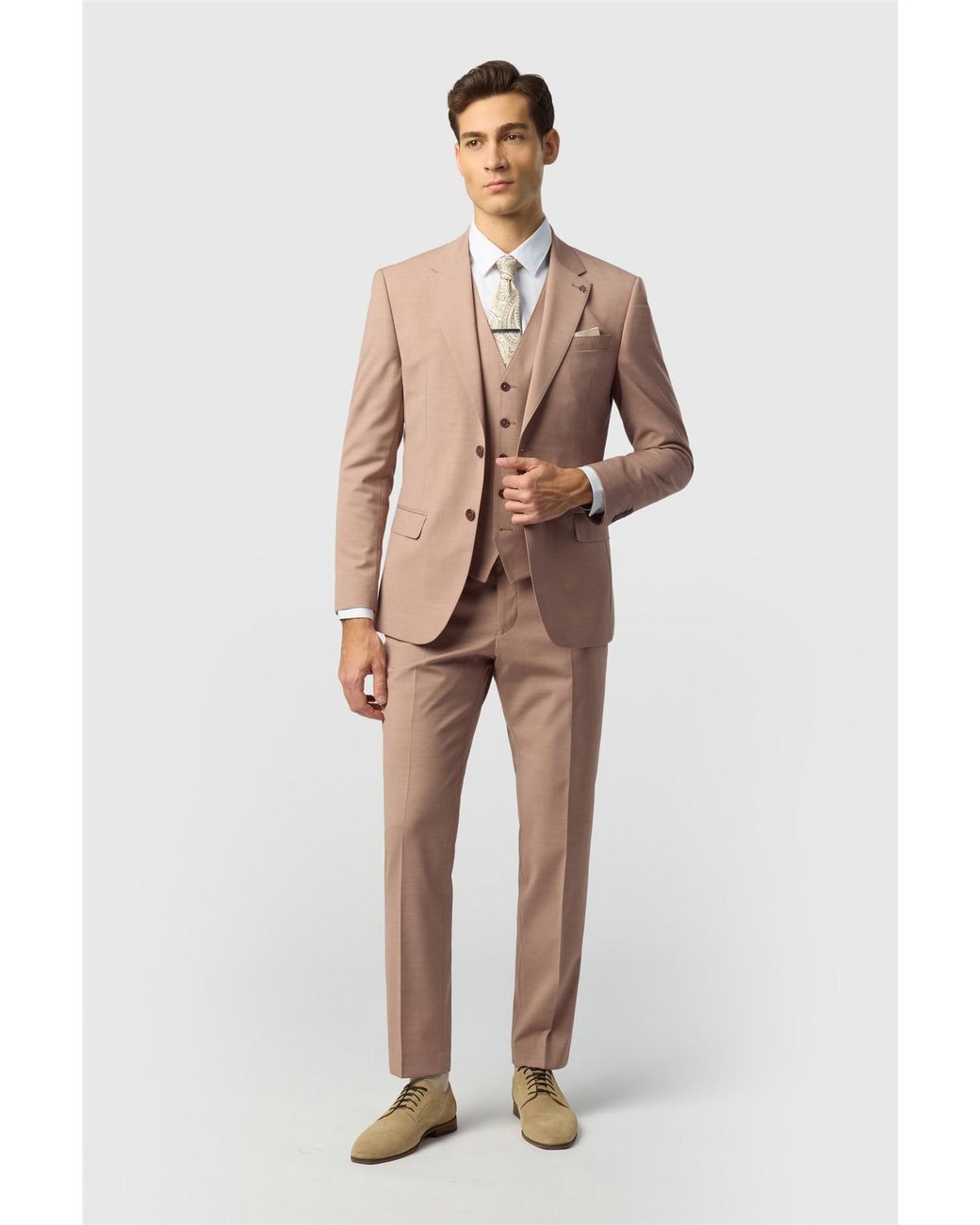 Ted Baker Natural Single Breasted Two Button Slim Fit Suit Jacket for men
