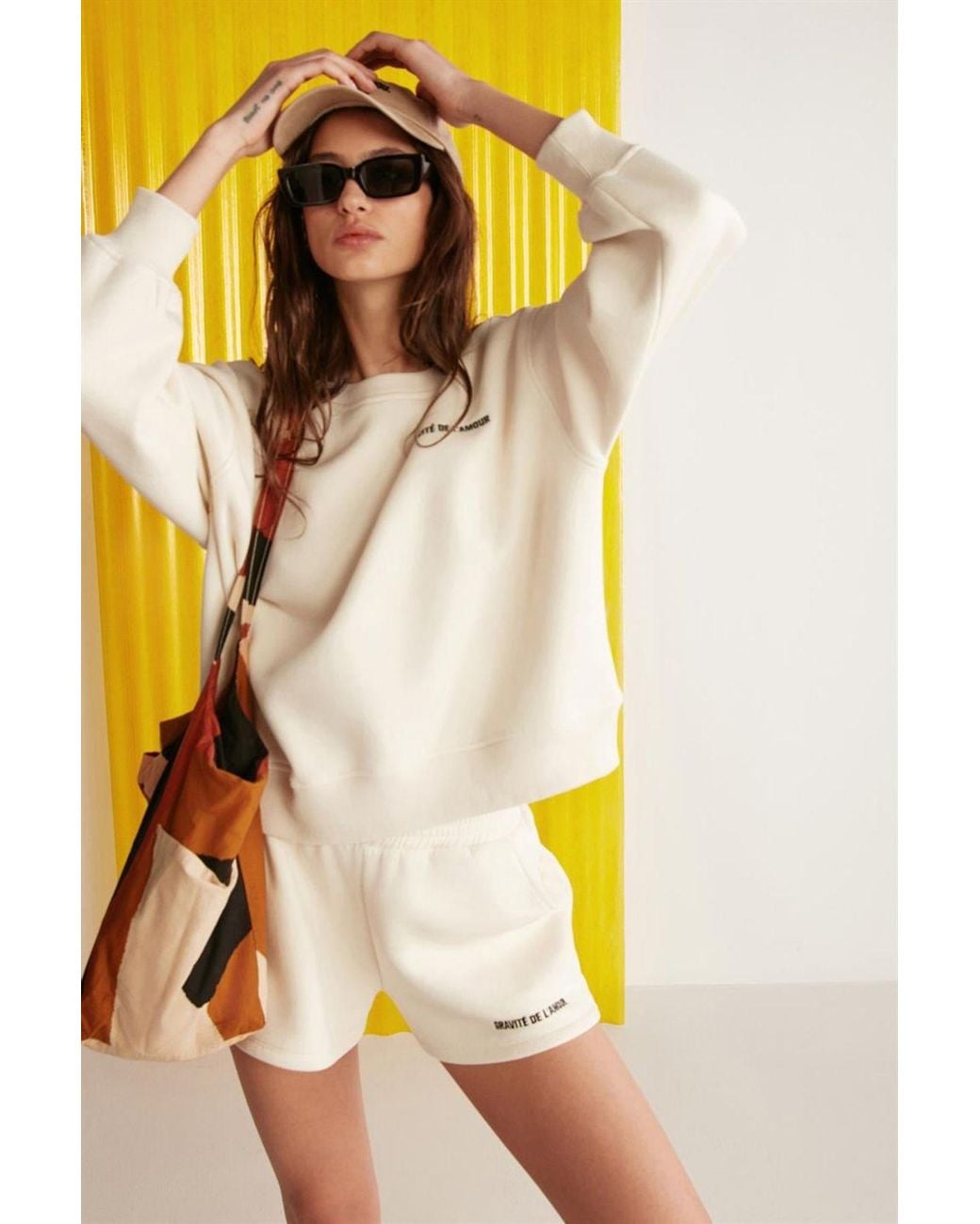 Grimelange Yellow Oversized Crew Neck Sweatshirt