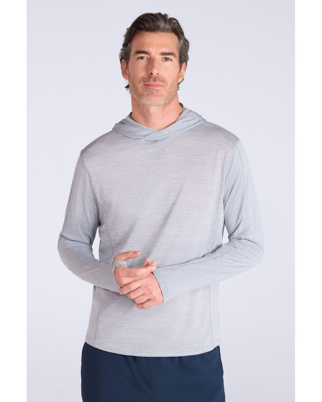 Mountain Warehouse Gray 'Ignite' Active Hoodie Lightweight Quick Drying Anti-Pill Performance Midlayer for men