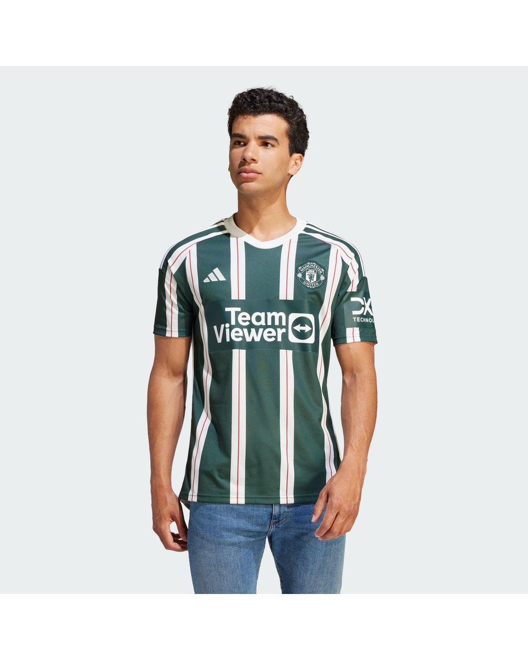 Adidas Originals Green Manchester United 23/24 Away Jersey for men