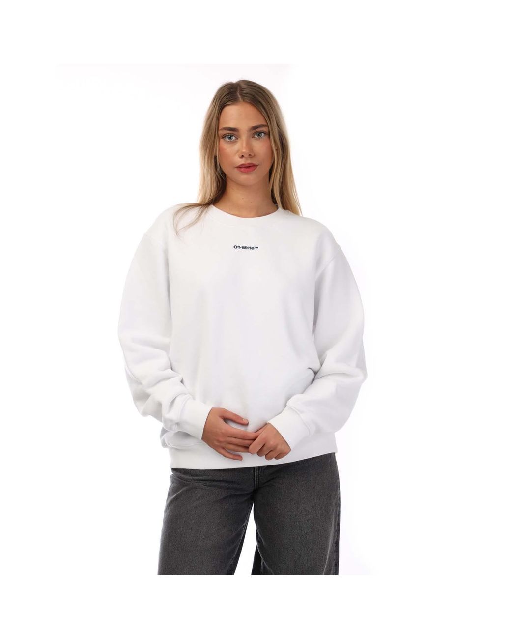 Off-White c/o Virgil Abloh White Tie Dye Arrow Regular Crewneck Sweatshirt