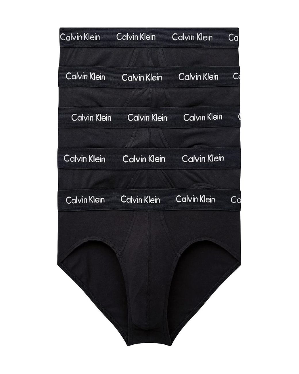 Calvin Klein Black 5 Pack Cotton Stretch Hip Brief for men