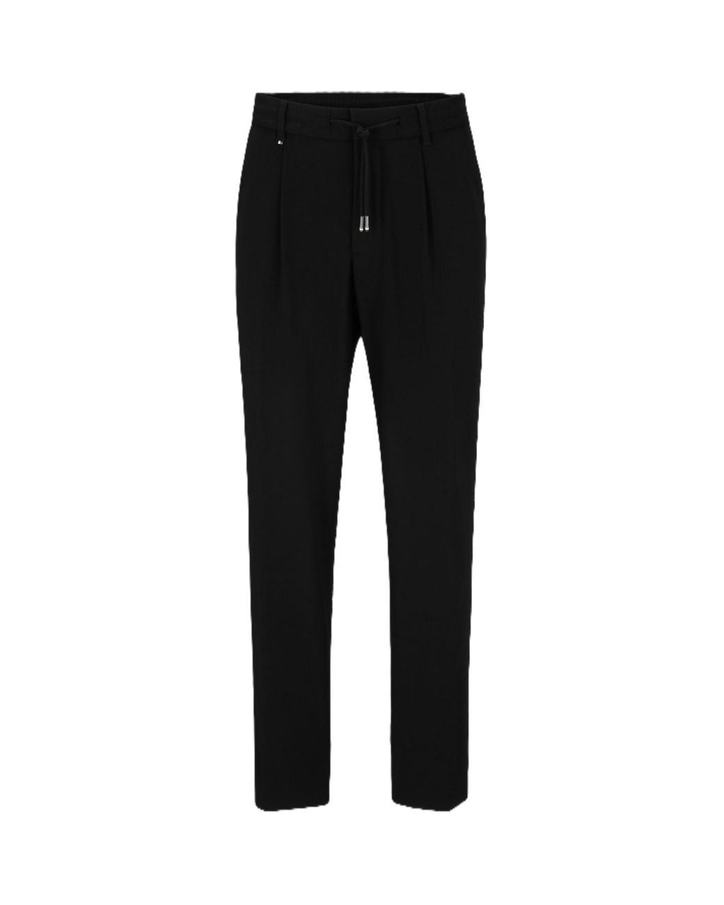 Boss Black Solid Patterned Straight Trousers for men