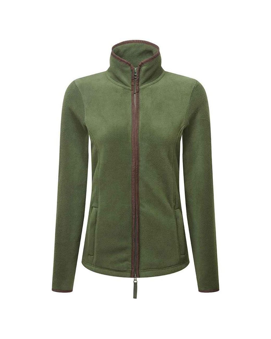 PREMIER Green Ladies Artisan Contrast Trim Fleece Jacket (Moss/