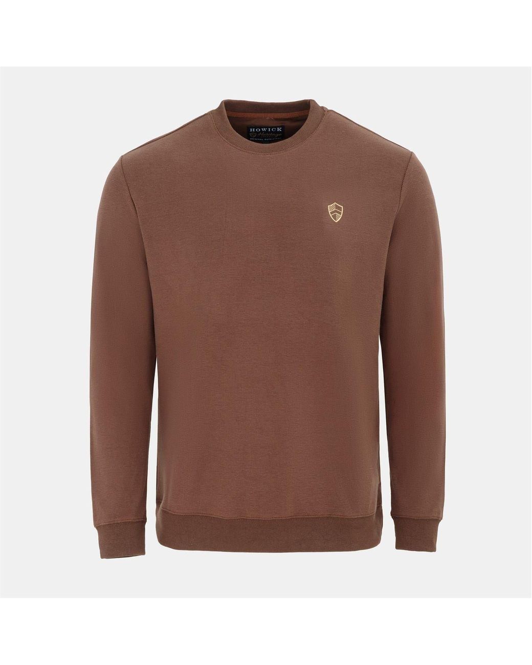 Howick Brown Crew Neck Jumper for men