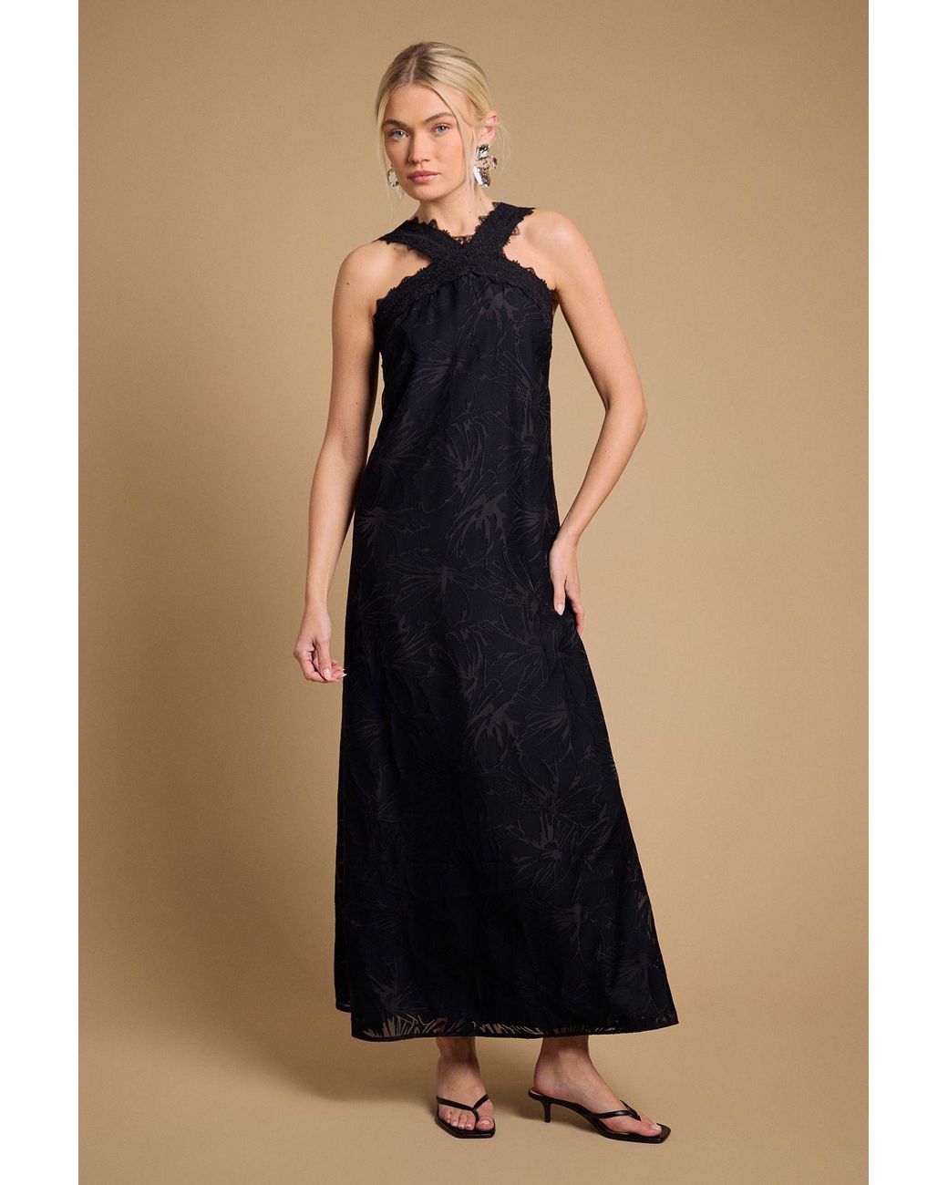 Oasis Blue Halterneck Maxi Dress