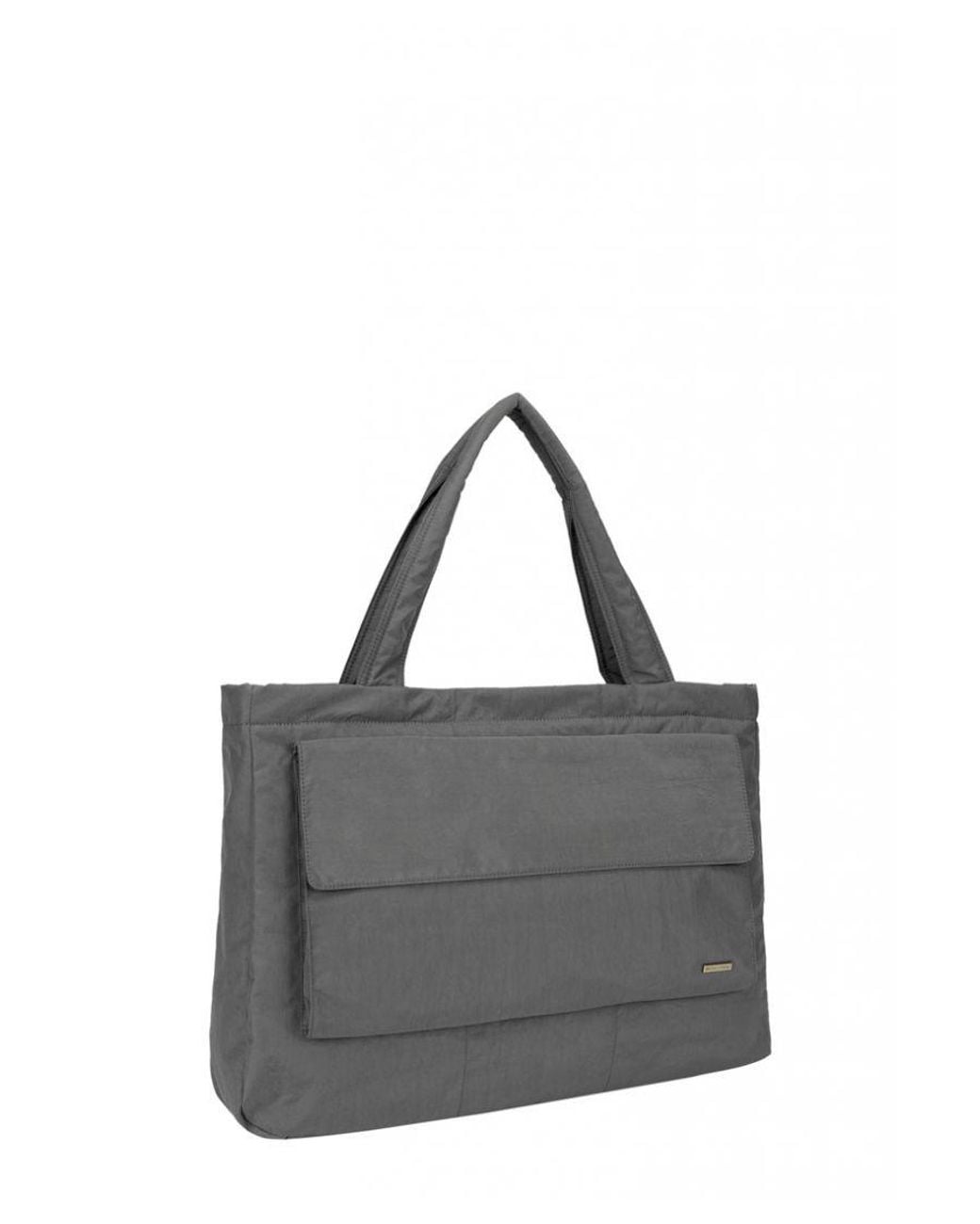 Smith & Canova Gray Oversized Landscape Nylon Tote