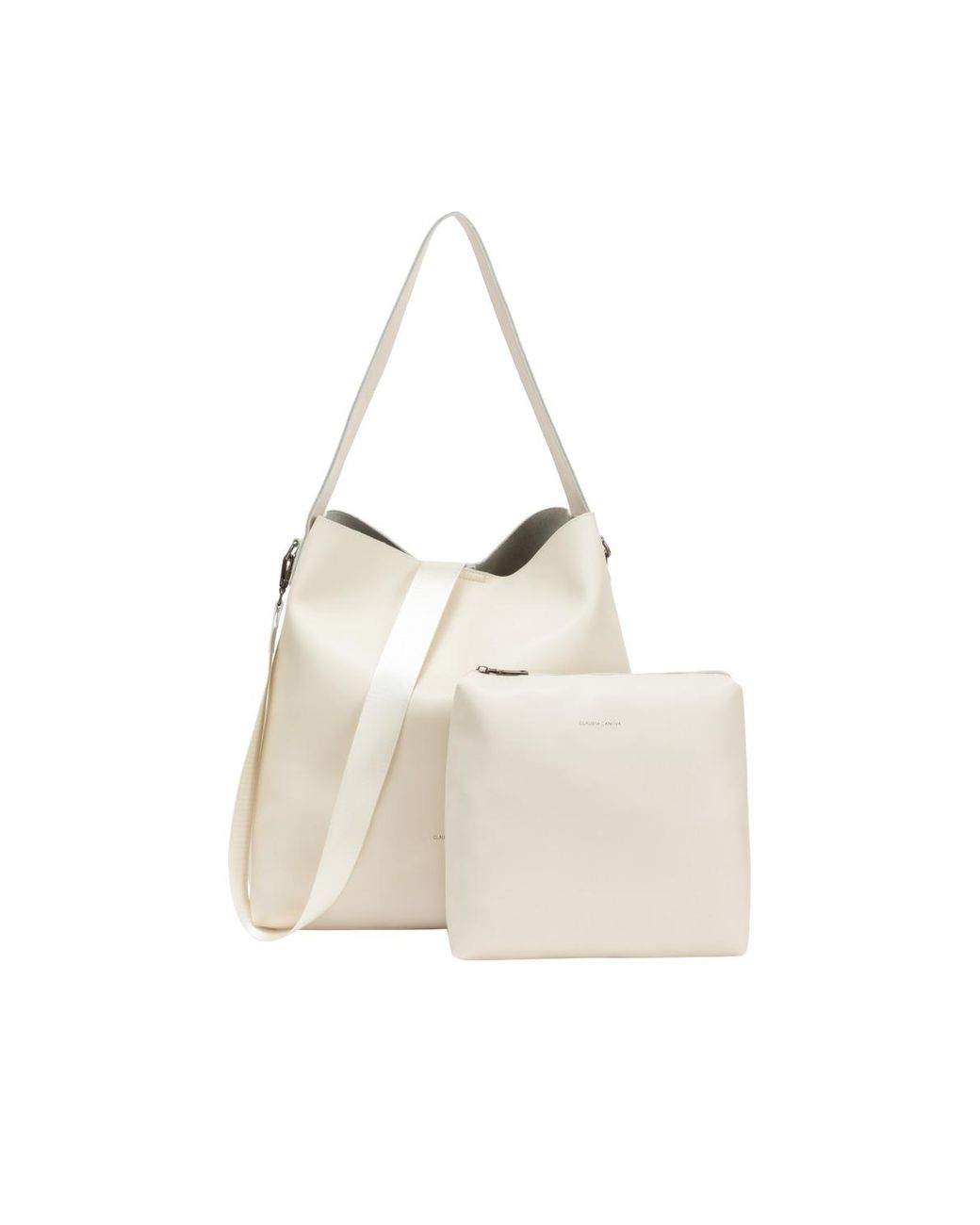 Claudia Canova White Mono Tote Bag