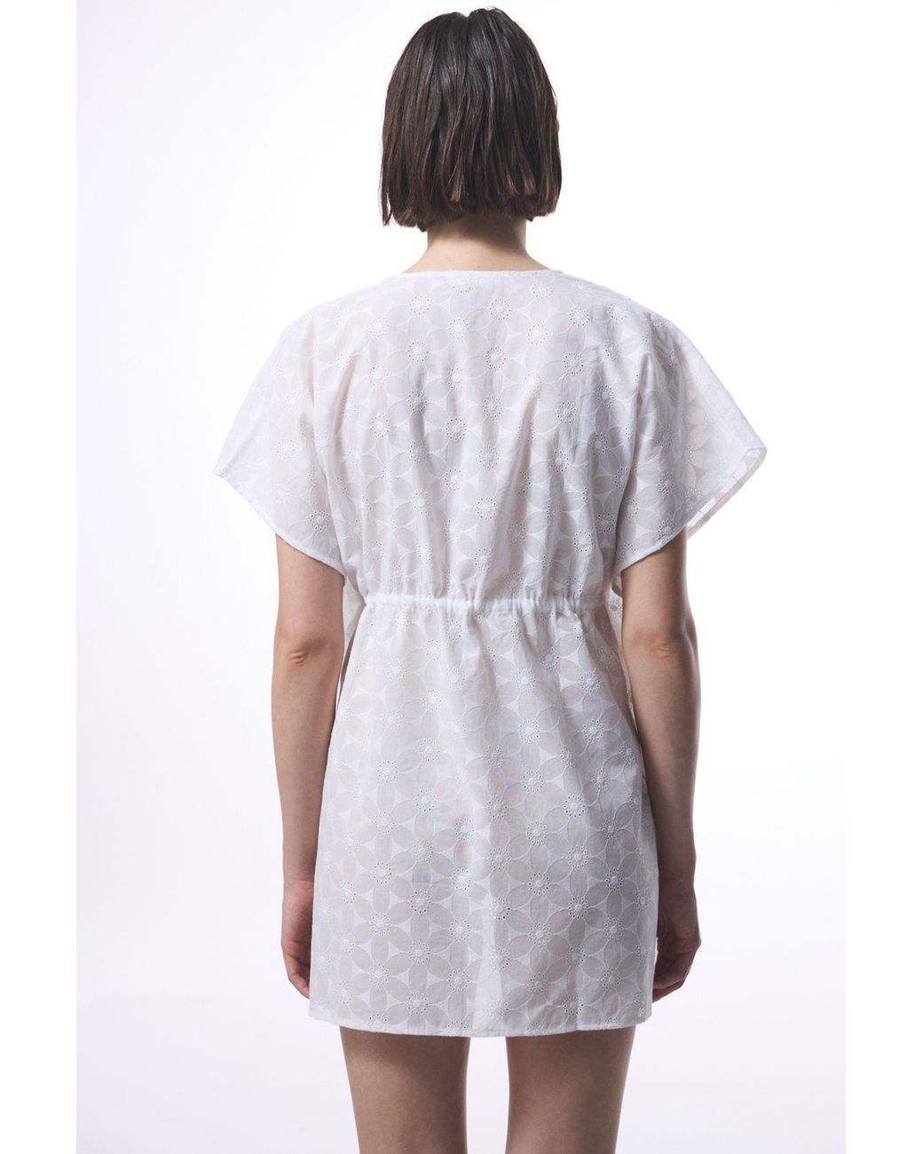 Penti White Embroidered Cotton-Blend Midi Kimono