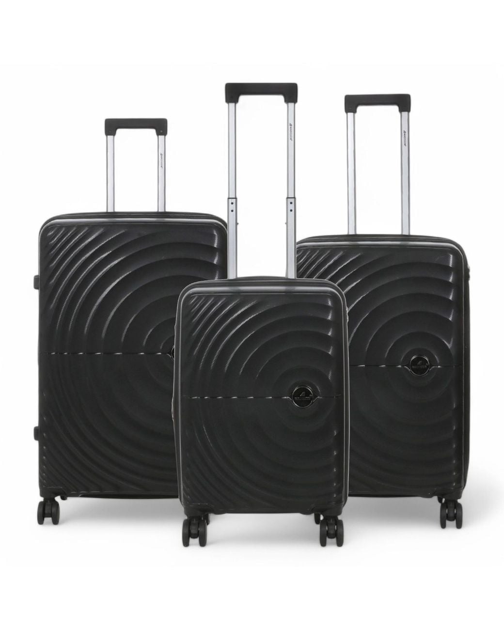 Infinity Leather Black Expandable Hard Shell 8 Wheels Luggage Cabin Suitcase